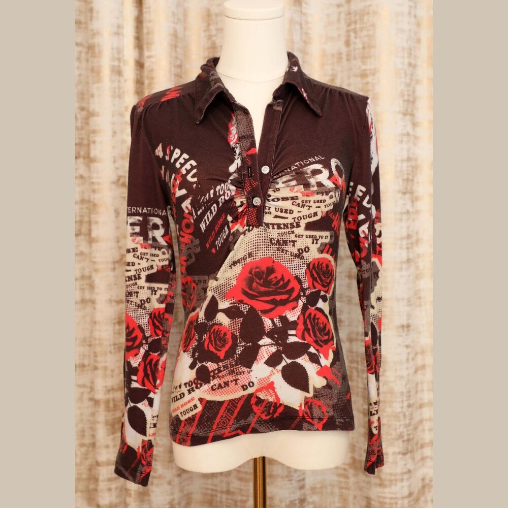 Casual Freedom Graphic Knit Shirt Size S